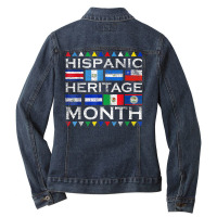 Latin Countries Flag Latino National Hispanic Heritage Month Ladies Denim Jacket | Artistshot