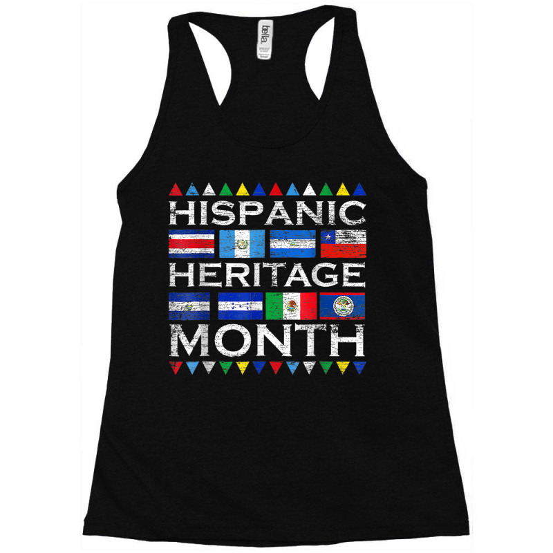 Latin Countries Flag Latino National Hispanic Heritage Month Racerback Tank by Lambent | Artistshot