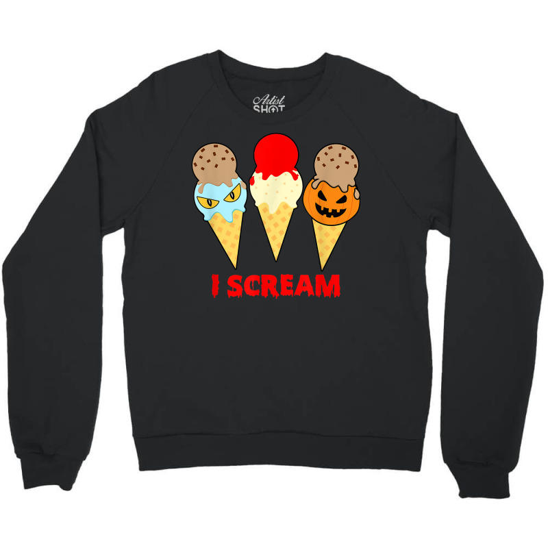 Womens Scary Spooky Halloween Scream Design Crewneck Sweatshirt by Renew | Artistshot