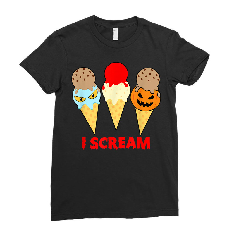 Womens Scary Spooky Halloween Scream Design Ladies Fitted T-Shirt by Renew | Artistshot