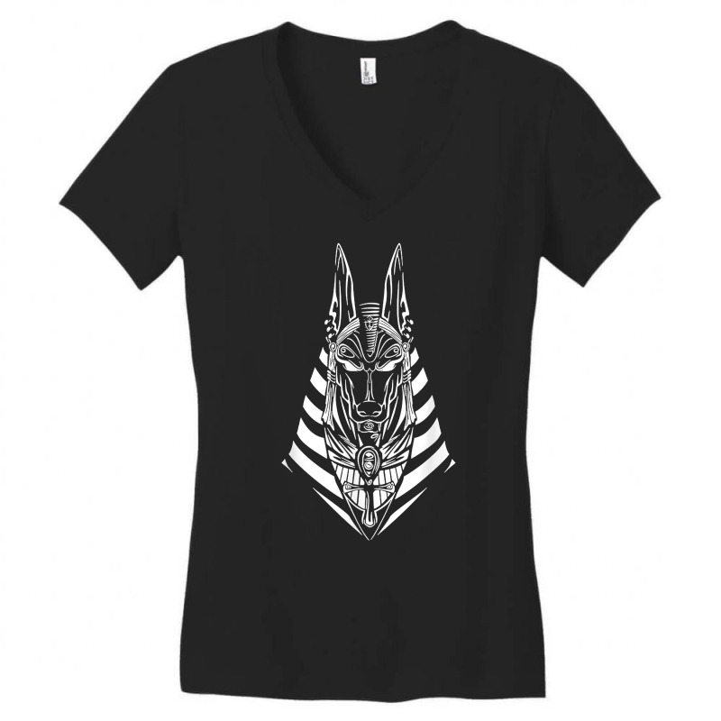 Vintage Anubis Egypt Deities Egyptian Pyramids Fans Lovers T Shirt Women's V-Neck T-Shirt by cm-arts | Artistshot