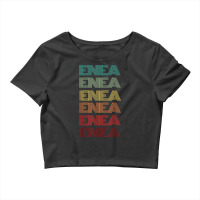 First Name Enea Italian Boy Retro Birthday Nametag Father Crop Top | Artistshot