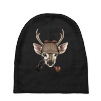 Detective Deer Spy Inspector Private Investigator Deer Lover Baby Beanies | Artistshot