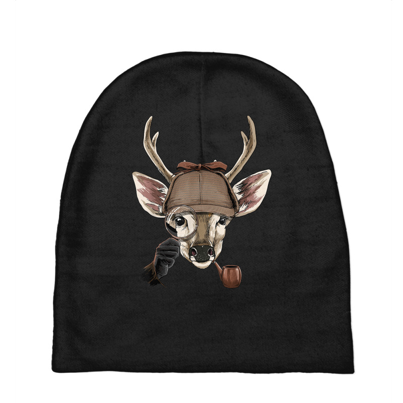 Detective Deer Spy Inspector Private Investigator Deer Lover Baby Beanies by Dapper | Artistshot