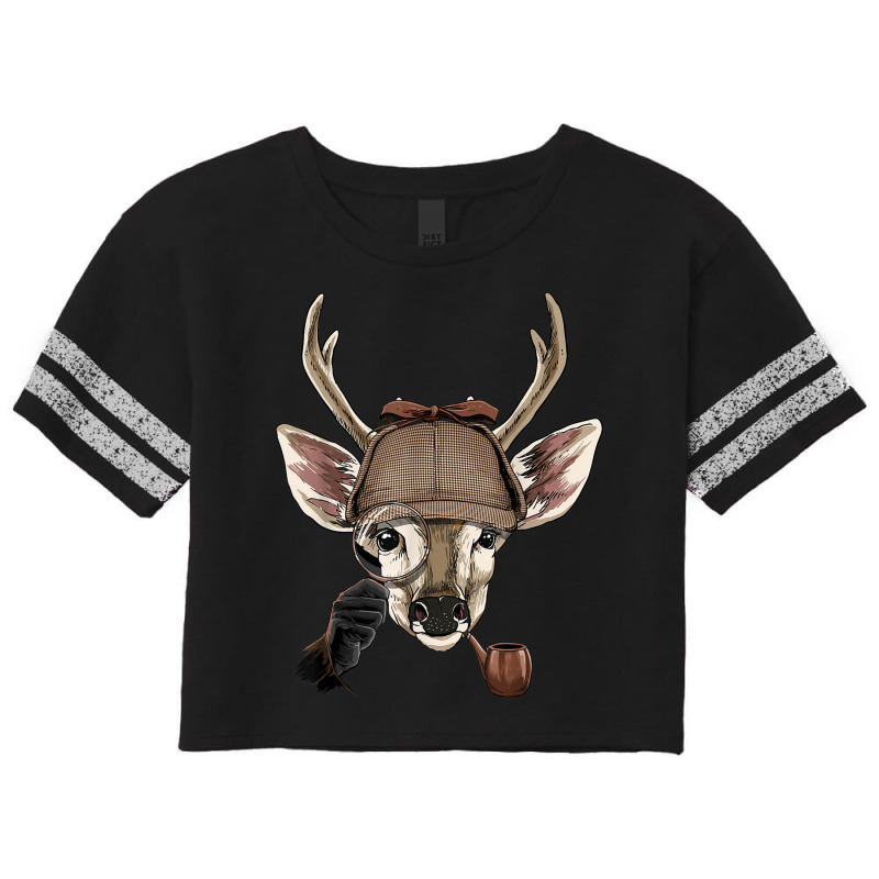 Detective Deer Spy Inspector Private Investigator Deer Lover Scorecard Crop Tee by Dapper | Artistshot