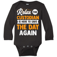 Custodian Custodial Technician Facility Service Long Sleeve Baby Bodysuit | Artistshot