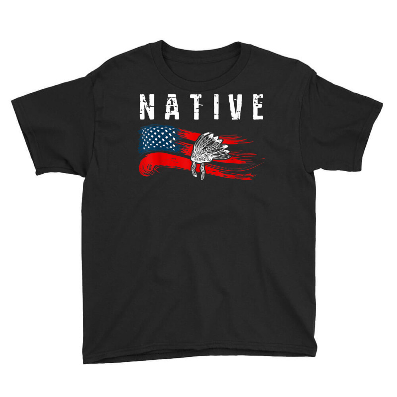 Native American Flag Native Tribe Feather Pride Youth Tee by Orchid | Artistshot