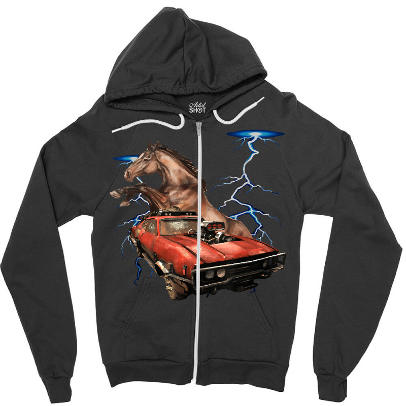 American Muscle Cars - Thunderstorm Car - Auto Mechanic Gift Zipper Hoodie by EdithMcdaniel | Artistshot