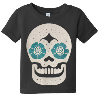 Vintage Sugar Skull Hand Illustration Minmalist Calavera Baby Tee | Artistshot