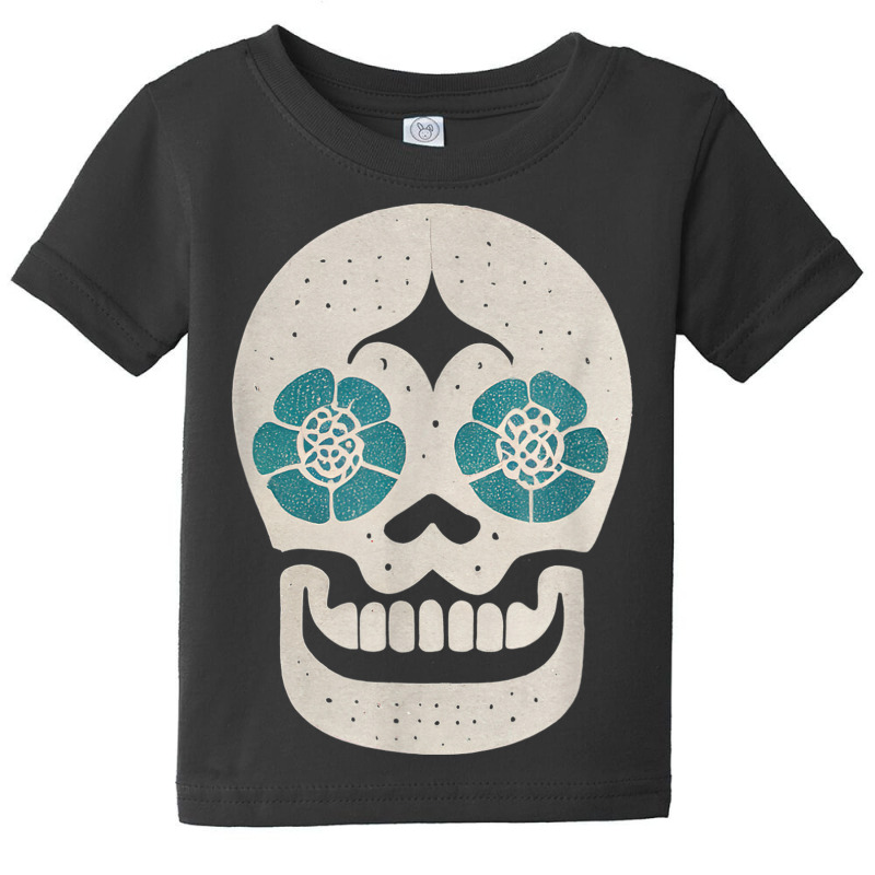 Vintage Sugar Skull Hand Illustration Minmalist Calavera Baby Tee by Carnations | Artistshot