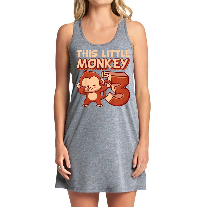 Kids This Little Monkey Is 3 Monkey Ape Animale 3rd Birthday Tank Dress by Lambent | Artistshot