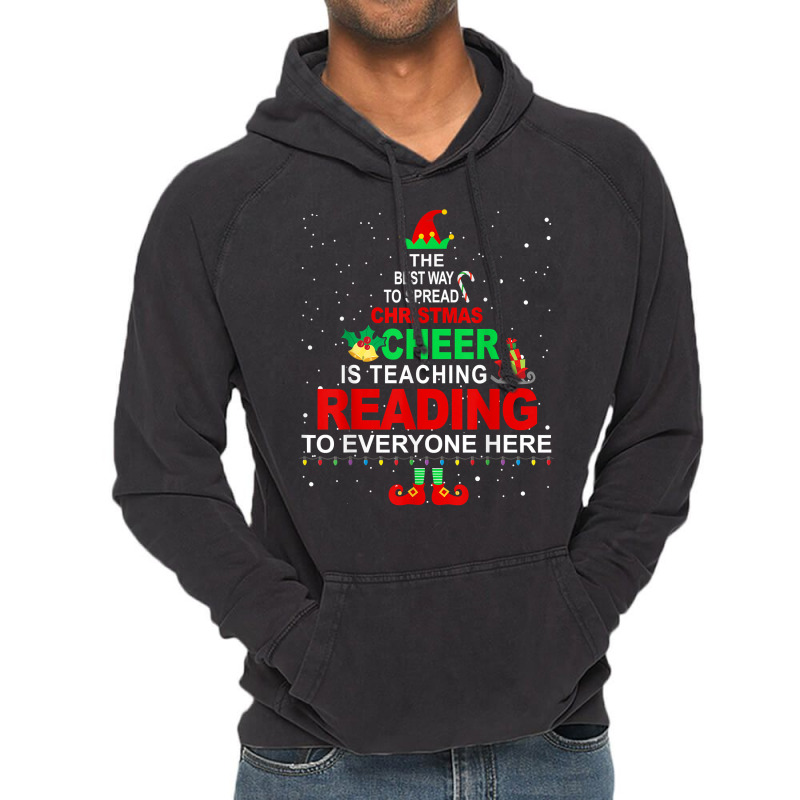 Reading Teacher Christmas - Elf Christmas Cheer Vintage Hoodie | Artistshot