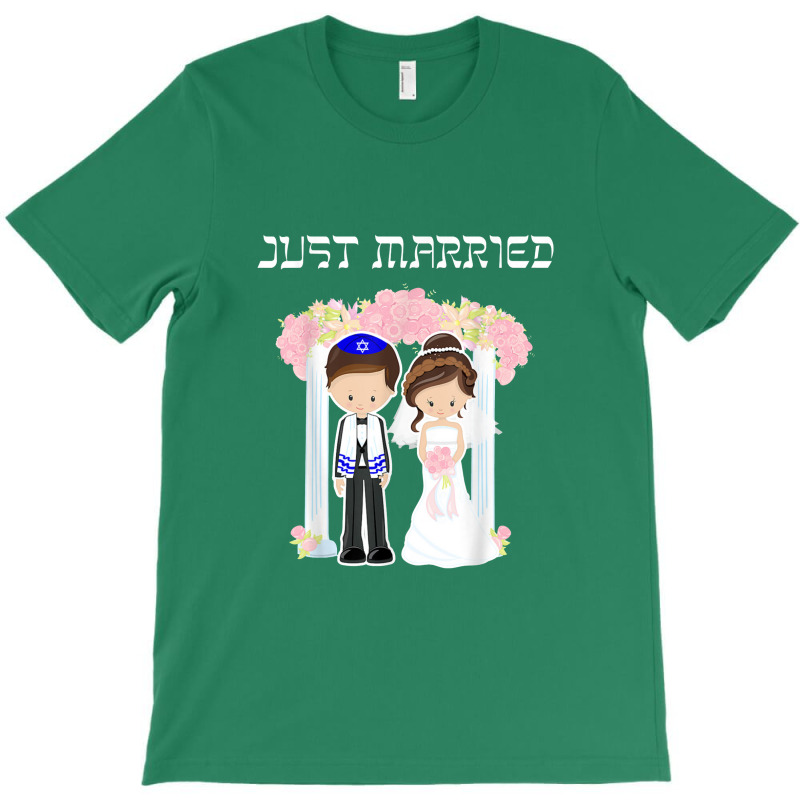 Jewish Wedding Just Married Chuppah Bride Groom T-Shirt by cm-arts | Artistshot