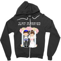 Jewish Wedding Just Married Chuppah Bride Groom Zipper Hoodie | Artistshot