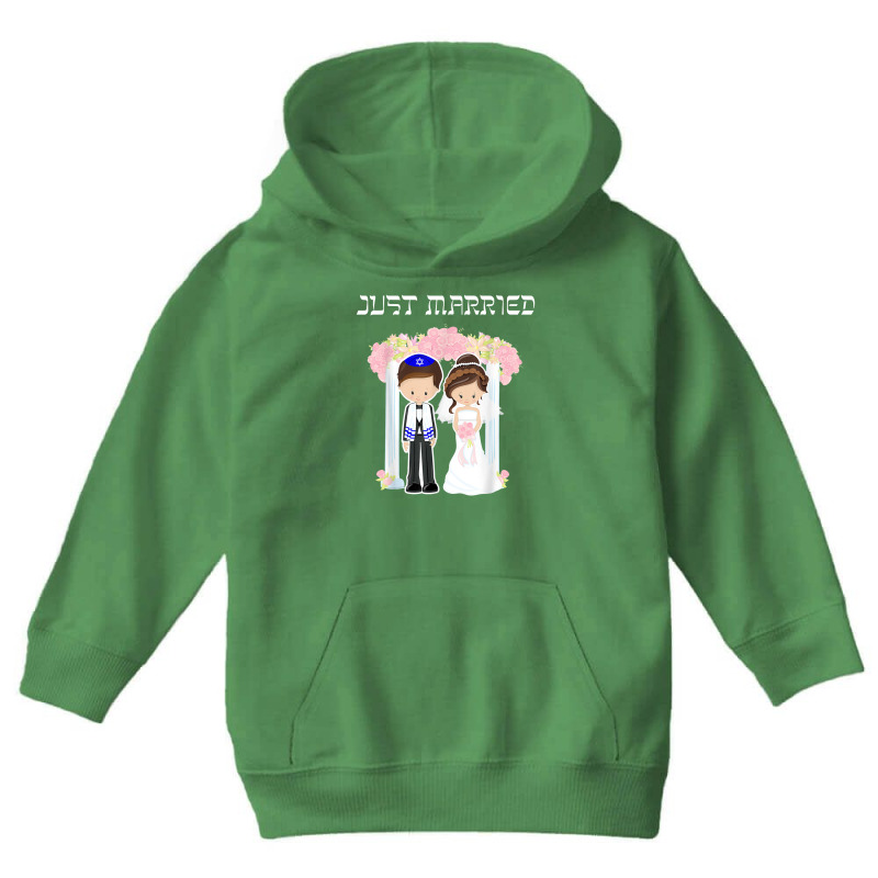 Jewish Wedding Just Married Chuppah Bride Groom Youth Hoodie by cm-arts | Artistshot