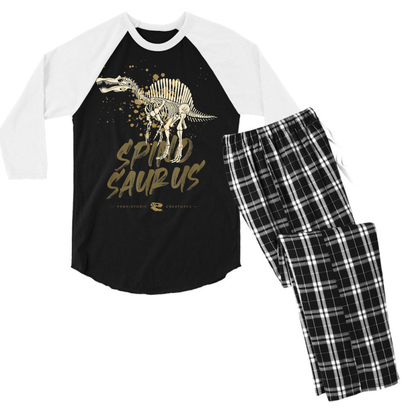 Spinosaurus Skeleton Paleontologist Fossil Dino Lovers Men's 3/4 Sleeve Pajama Set | Artistshot