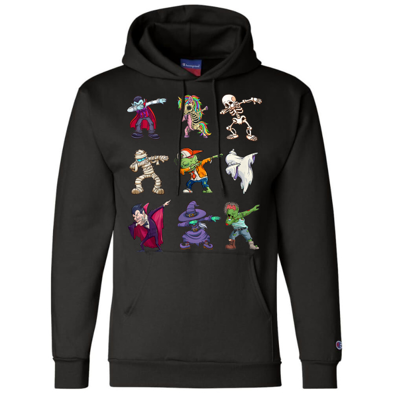 Kids Dabbing Halloween Zombie Skeleton Scary Vampire Witch Boys Champion Hoodie | Artistshot