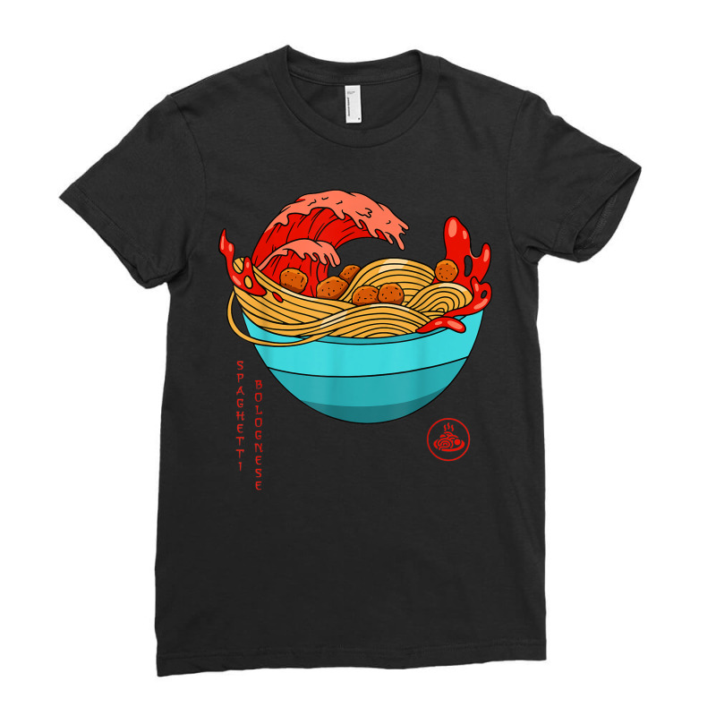 Spaghetti Bolognese   Italian Noodles   Japanese Ramen Style Ladies Fitted T-Shirt by Clinical | Artistshot