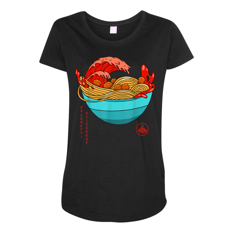 Spaghetti Bolognese   Italian Noodles   Japanese Ramen Style Maternity Scoop Neck T-shirt by Clinical | Artistshot