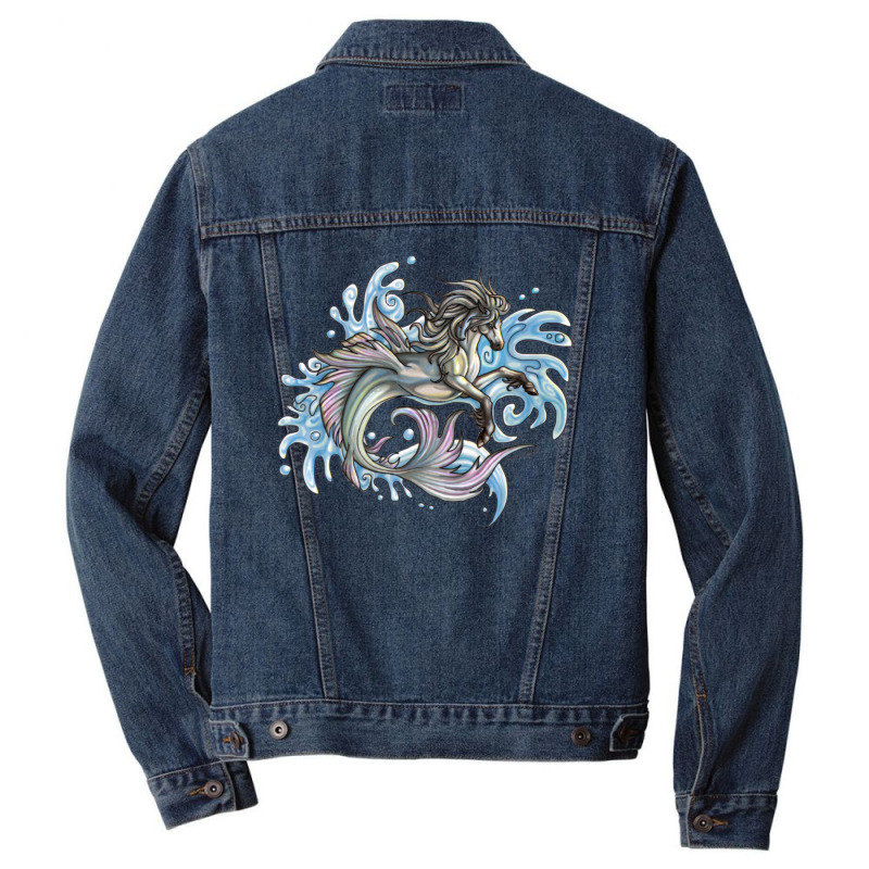 Marine Sea Horse Men Denim Jacket by QuaidXan | Artistshot