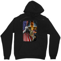 Woman Warrior Of Christian Jesus Lion American Cross Flag Unisex Hoodie | Artistshot