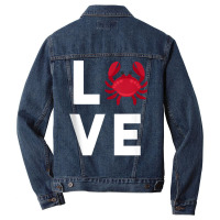 I Love Crabs Cute Crab Lover Crustacean Seafood Crab Tank Top Men Denim Jacket | Artistshot