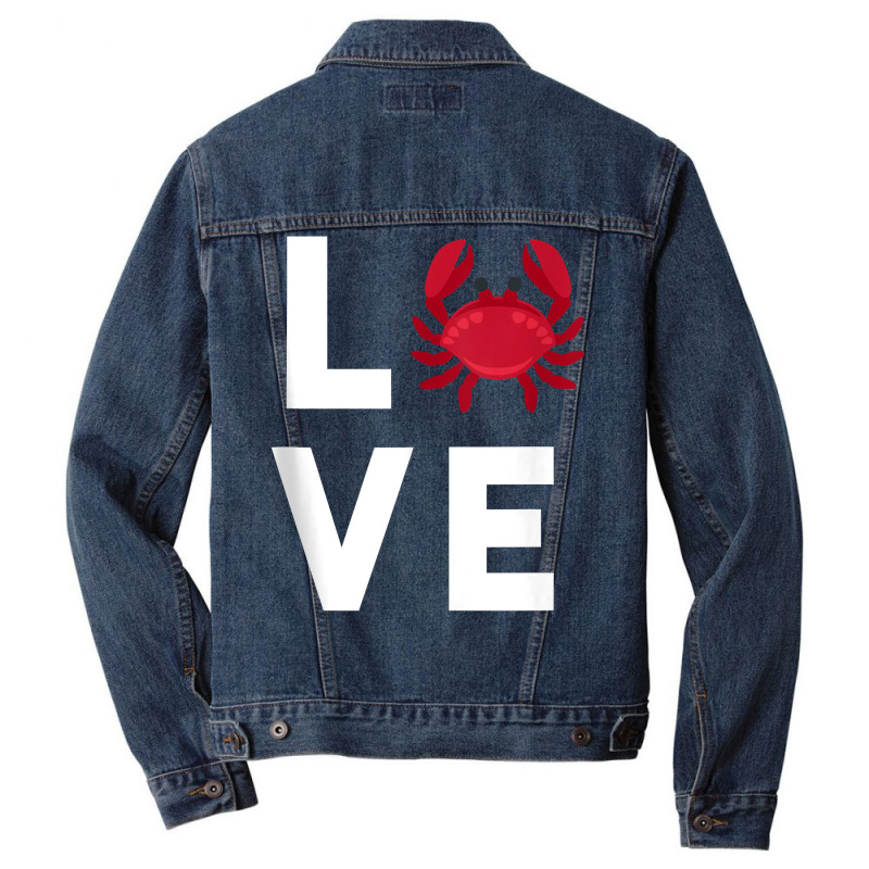 I Love Crabs Cute Crab Lover Crustacean Seafood Crab Tank Top Men Denim Jacket | Artistshot