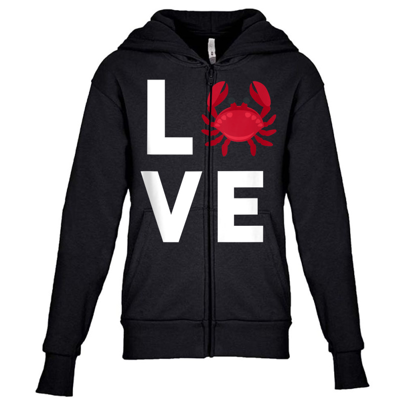 I Love Crabs Cute Crab Lover Crustacean Seafood Crab Tank Top Youth Zipper Hoodie | Artistshot