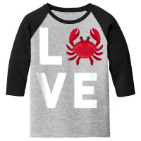 I Love Crabs Cute Crab Lover Crustacean Seafood Crab Tank Top Youth 3/4 Sleeve | Artistshot