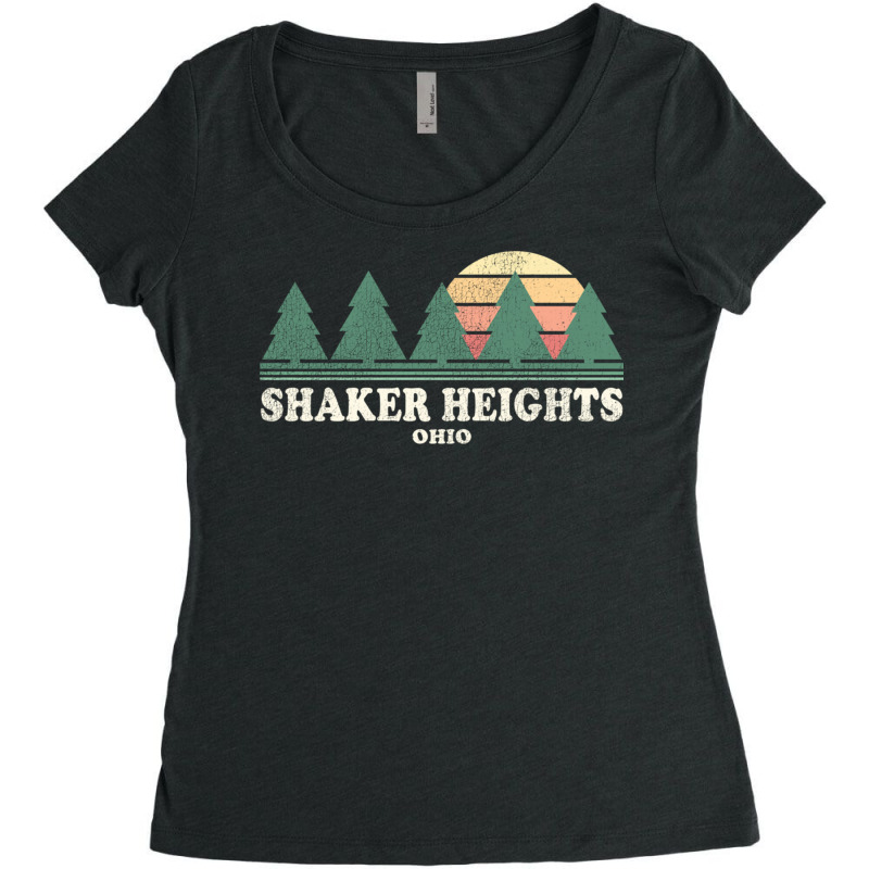 Shaker Heights Oh Vintage Throwback Tee Retro 70s Design Long Sleeve T Women's Triblend Scoop T-shirt by cm-arts | Artistshot