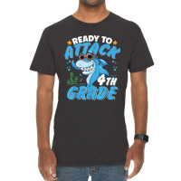 Ready To Attack 4th Grade Apparel Back To School Shark Boys Vintage T-shirt | Artistshot