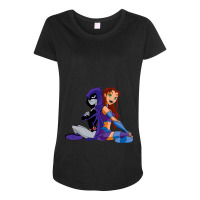 Raven _amp_ Starfire Maternity Scoop Neck T-shirt | Artistshot