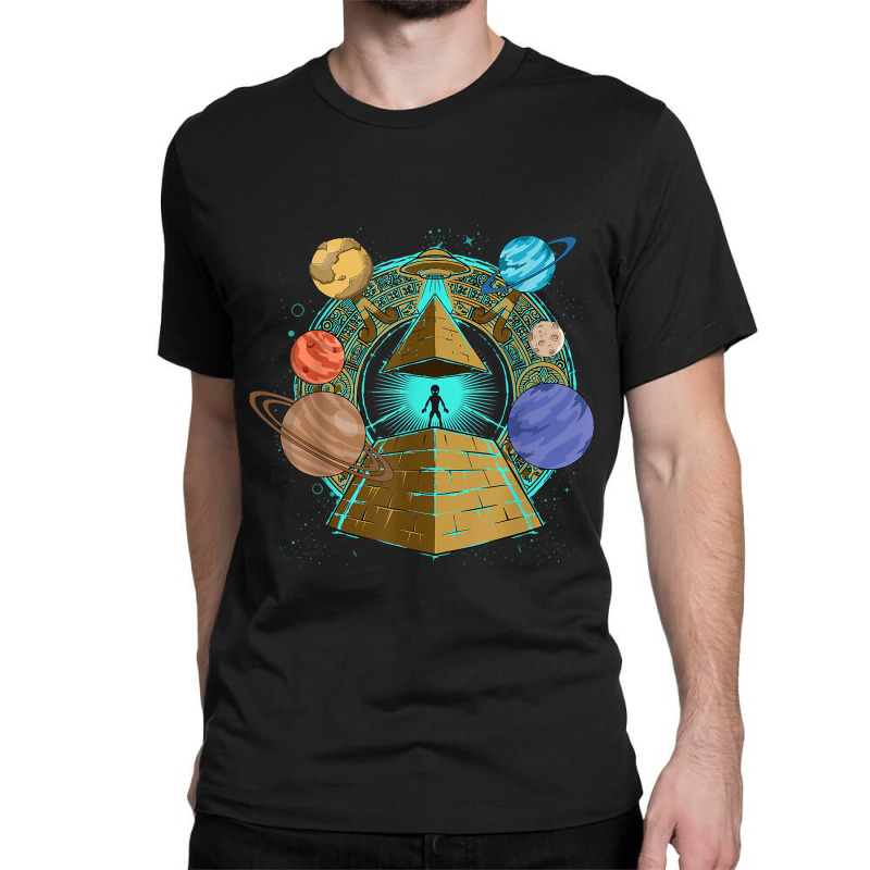 Sci Fi Ufo Abduction Pyramids Ancient Egypt Science Alien Classic T-shirt | Artistshot