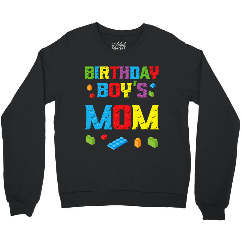 Master Builder Birthday Boy's Mom Building Bricks Blocks  Copy Crewneck Sweatshirt | Artistshot