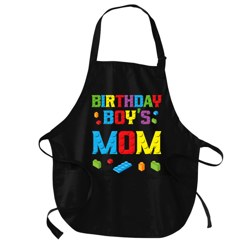 Master Builder Birthday Boy's Mom Building Bricks Blocks  Copy Medium-length Apron | Artistshot