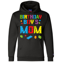 Master Builder Birthday Boy's Mom Building Bricks Blocks  Copy Champion Hoodie | Artistshot