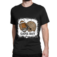 Bleached Game Day Leopard Football Helmet Sport Mom Girls  Copy Classic T-shirt | Artistshot