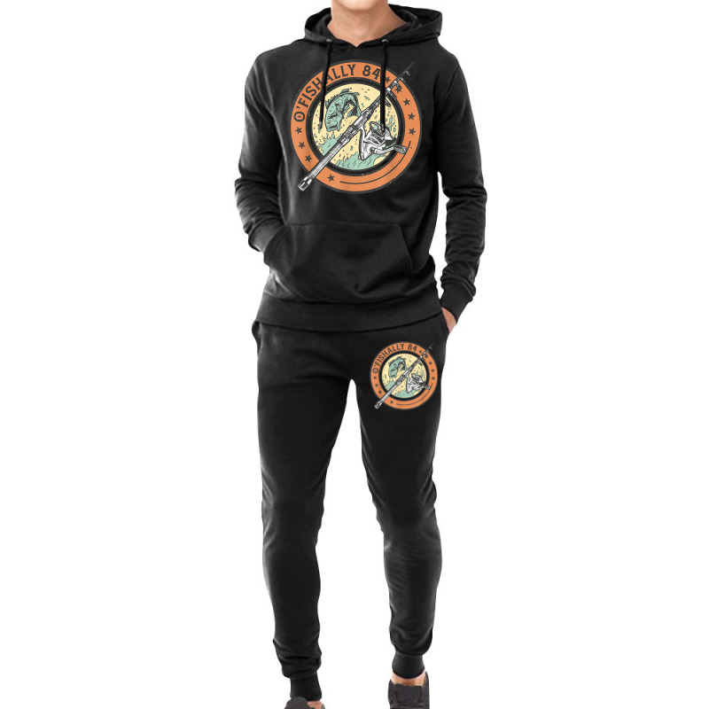 84 Year Old Fishing 84th Birthday Bass Fish Fisherman Dad Hoodie & Jogger Set | Artistshot