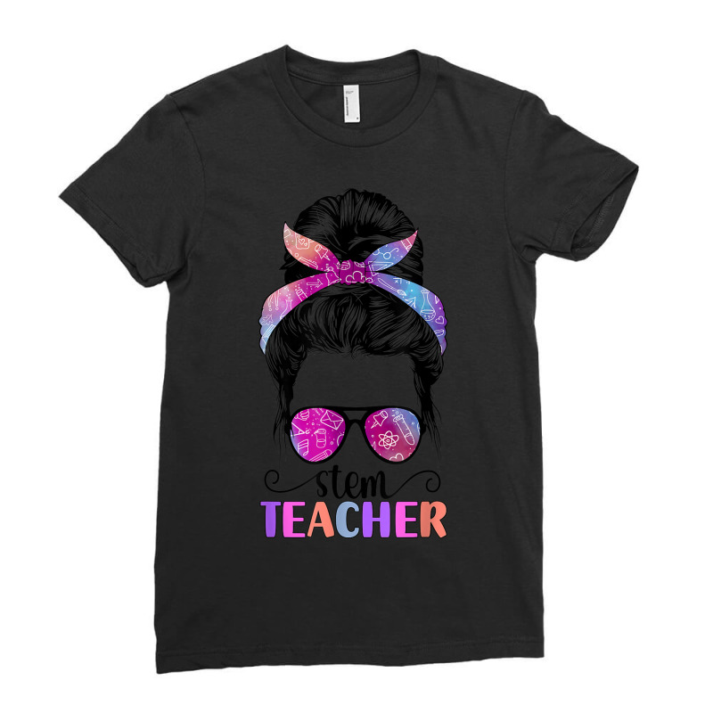 Stem Teacher Science Technology Engineering Math Ladies Fitted T-Shirt by Garnet | Artistshot