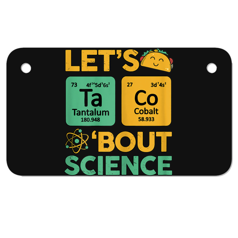 Womens Teacher Shirt Let's Taco Bout Science Cute Chemistry Physics Motorcycle License Plate | Artistshot