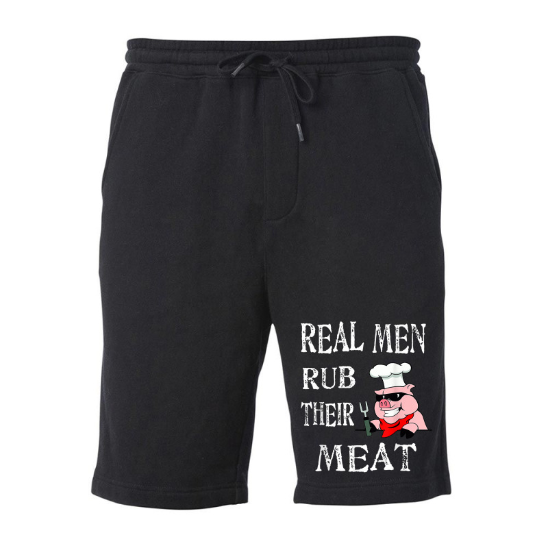 Real Men Rub Their Meat Smoke Bbq Grilling Tee Fleece Short | Artistshot