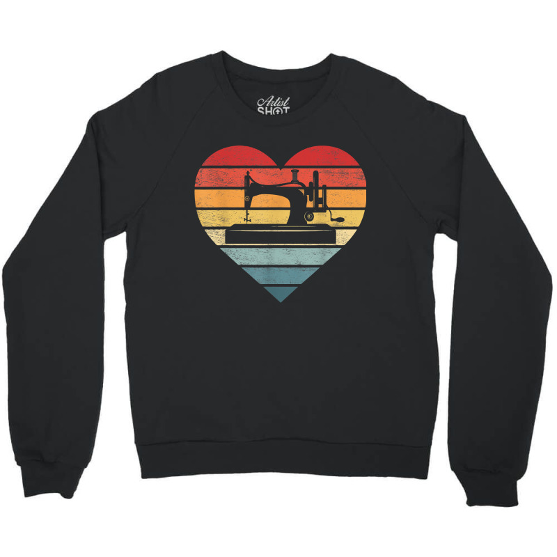 Seamstress Dressmaker Gifts Retro Sunset Sew Machine Sewing Crewneck Sweatshirt | Artistshot