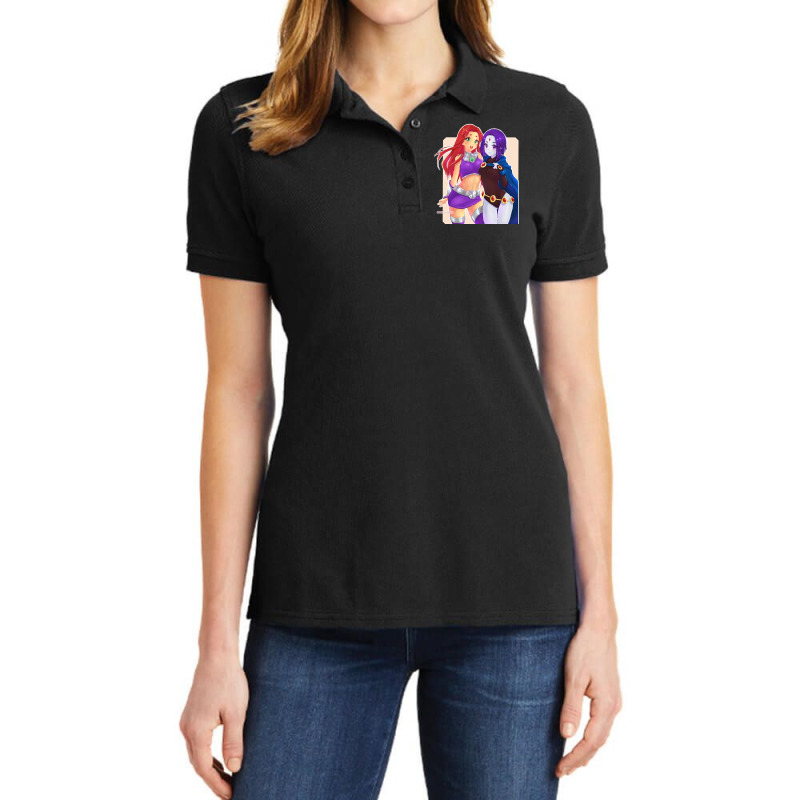 Starfire And Raven Ladies Polo Shirt by cm-arts | Artistshot