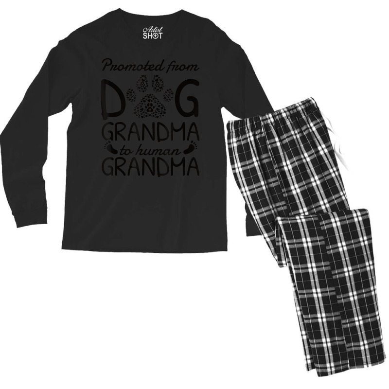 Baby Announcement Promoted From Dog Grandma To Human Grandma Men's Long Sleeve Pajama Set | Artistshot