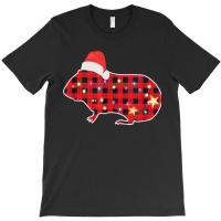 Red Buffalo Plaid Christmas Guinea Pig Xmas Lights T-shirt | Artistshot