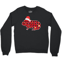 Red Buffalo Plaid Christmas Guinea Pig Xmas Lights Crewneck Sweatshirt | Artistshot