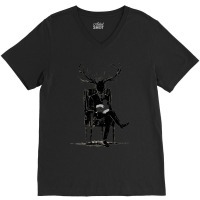 Hannibal Lecter N B C Stag Antlers Lamb V-neck Tee | Artistshot