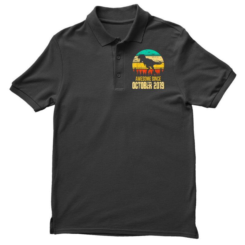 Awesome October 2019 3rd Birthday Retro Dinosaur Boy Gift Men's Polo Shirt | Artistshot