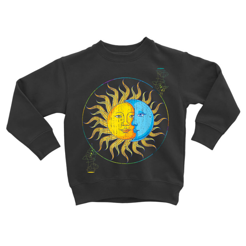 Sun Moon Celestial Body Universe Bohemian Astrology Toddler Sweatshirt | Artistshot