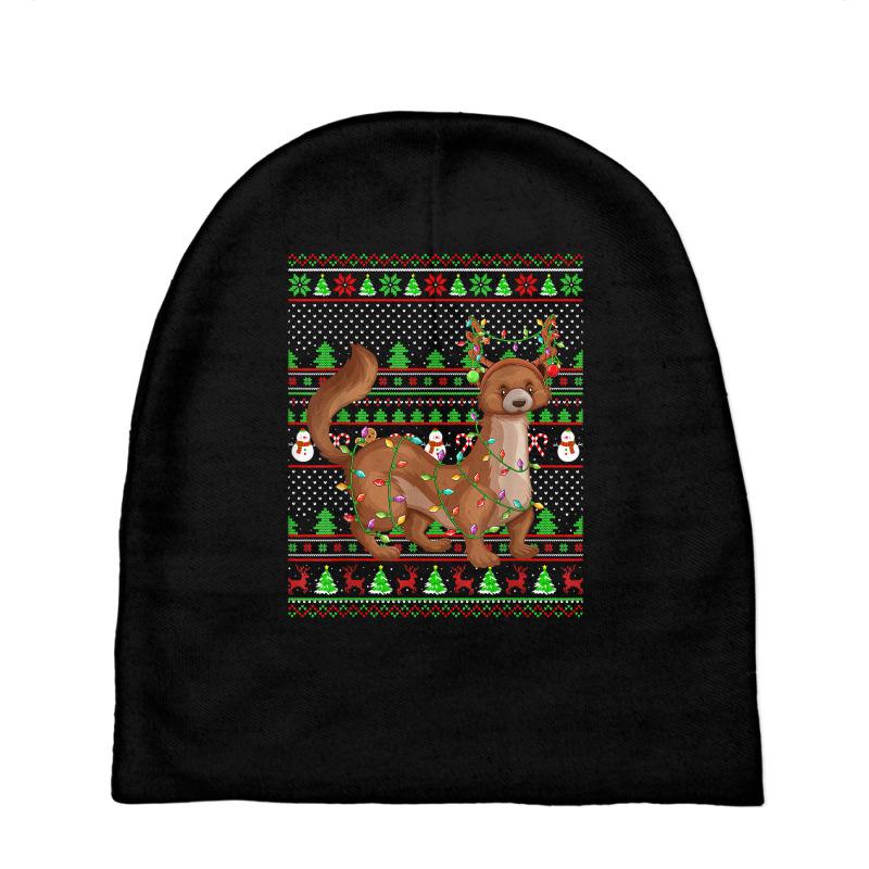 Ugly Xmas Sweater Style Lighting Mongoose Christmas T Shirt Baby Beanies by cm-arts | Artistshot